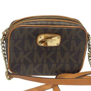 Michael Kors Mini Crossbody/Shoulder Bag - Brown with brown trim